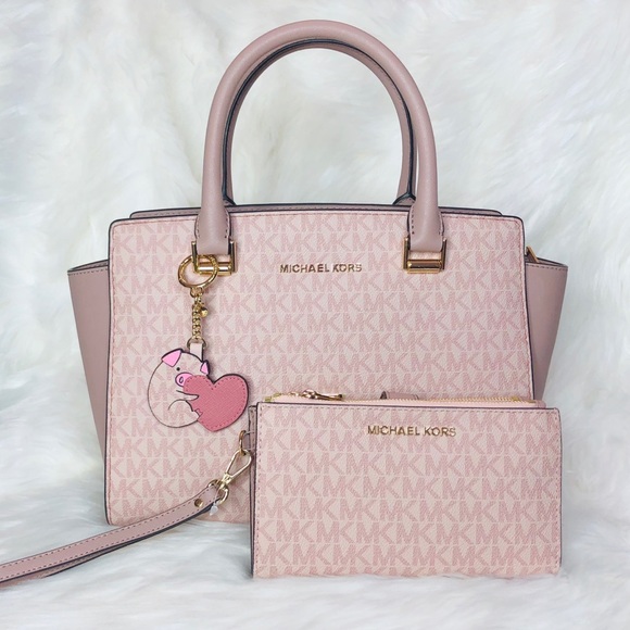 michael kors pink purse and wallet
